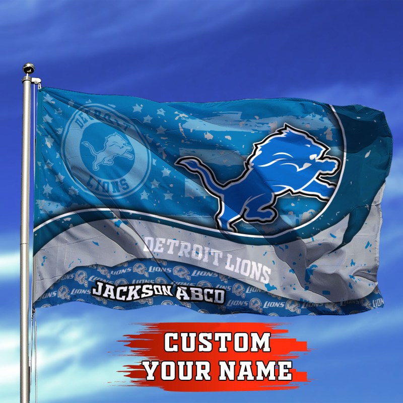 Detroit Lions Personalized Flag