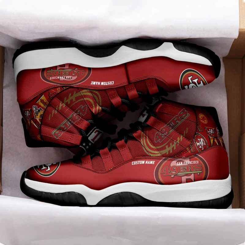 San Francisco 49ers Personalized AJD11 Sneakers - Detail View