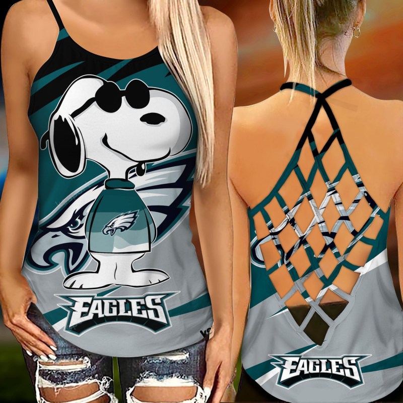 Philadelphia Eagles Criss Cross Tank Top