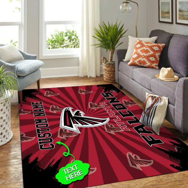 Atlanta Falcons Personalized Premium Rectangle Rug 42
