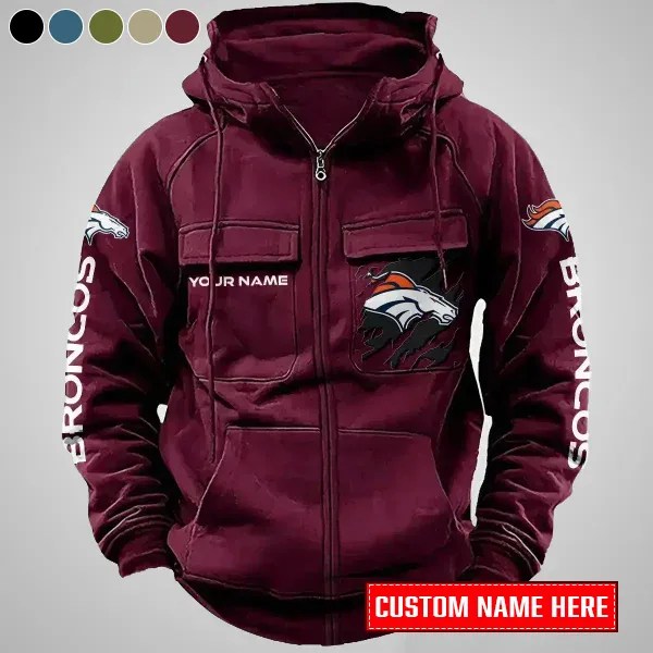 Denver Broncos Zip-Up Hoodie Red