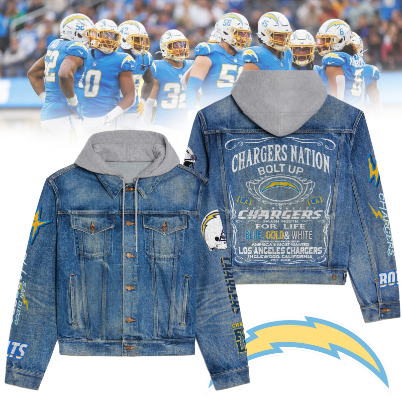 Los Angeles Chargers Hooded Denim Jacket