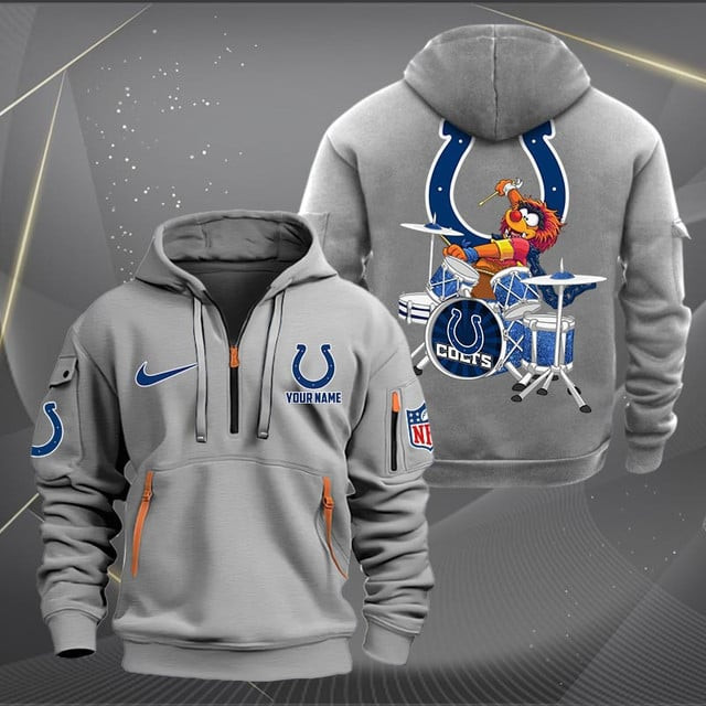 Indianapolis Colts Premium Personalized Quarter Zip Hoodie