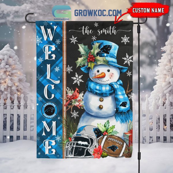 Carolina Panthers Christmas Personalized Flag