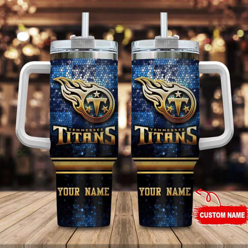 Tennessee Titans Personalized NFL Glitter 40oz Stanley Tumbler Gift for Fans 1