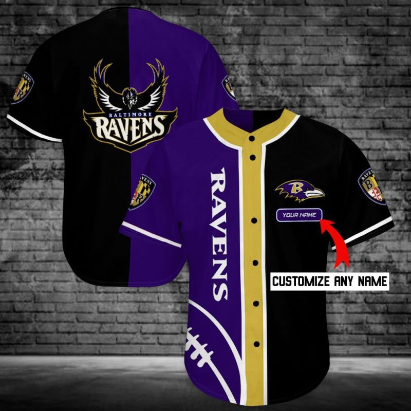 Baltimore Ravens Personalized Baseball Jersey Shirt