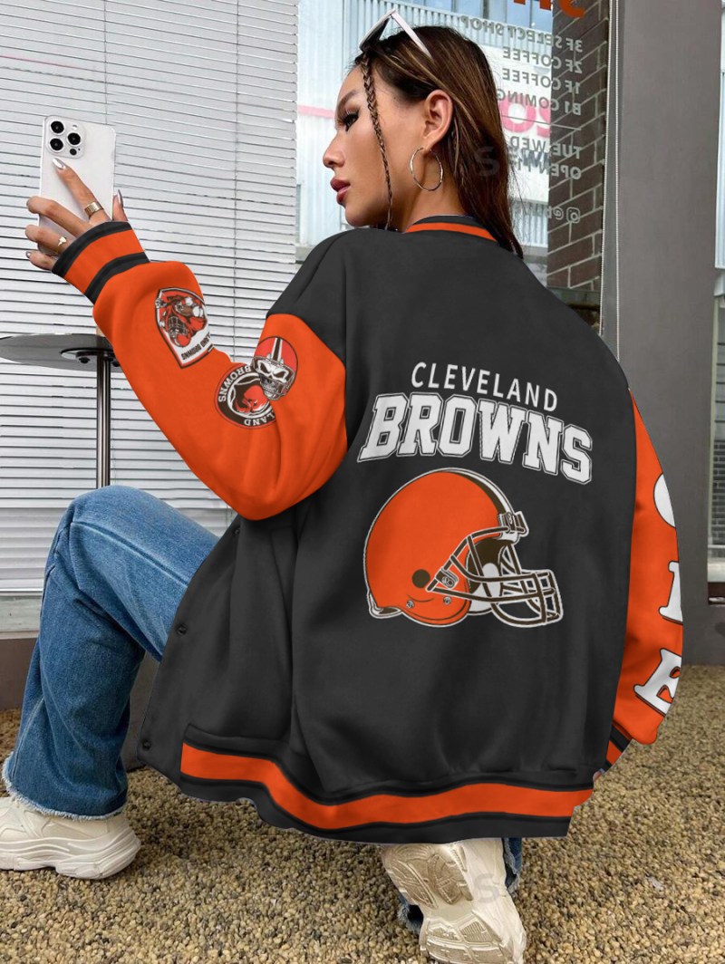 Cleveland Browns Varsity Jacket Back View