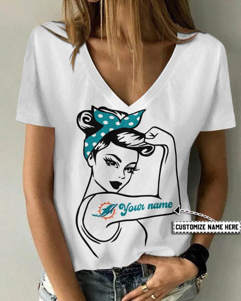 Miami Dolphins V-neck T-shirt