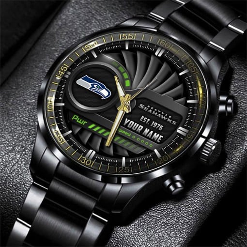 Seattle Seahawks Black Fashion Watch