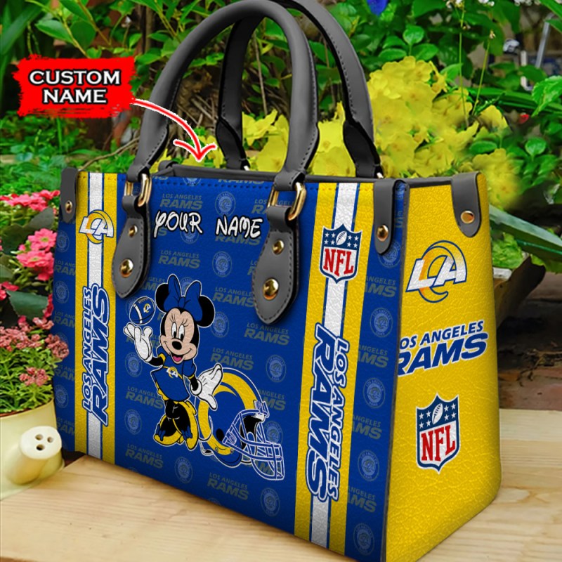 Los Angeles Rams Personalized Leather Hand Bag