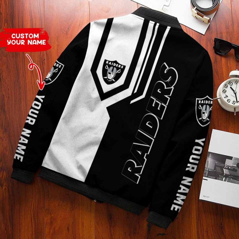 Las Vegas Raiders Bomber Jacket Back View
