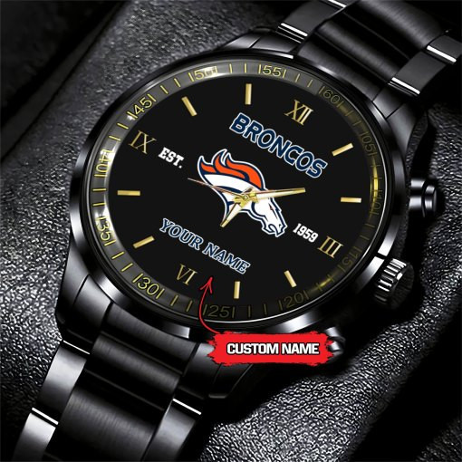 Denver Broncos Black Fashion Watch