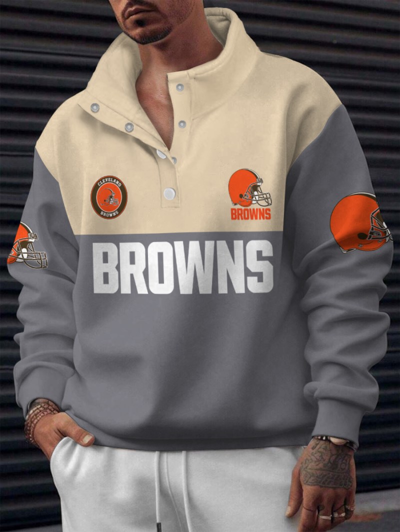 Cleveland Browns Casual Colorful Stand Collar Sweatshirt