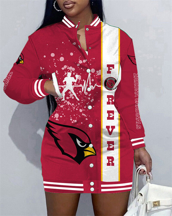 Arizona Cardinals Women's Button Down Jacket Dress