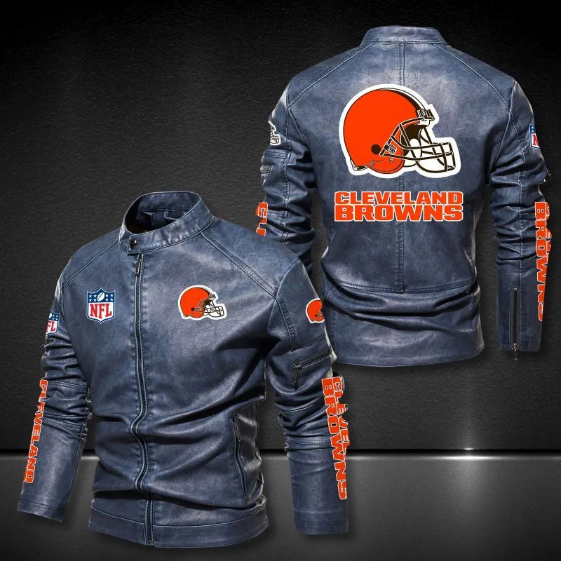 Cleveland Browns Leather Jacket Back View