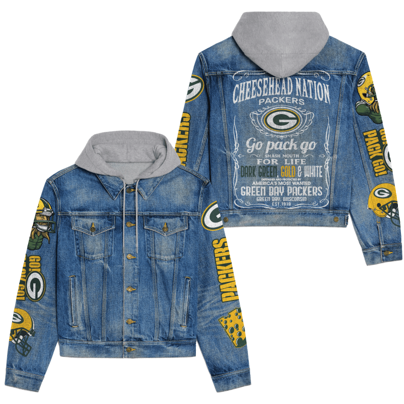 Green Bay Packers Hooded Denim Jacket