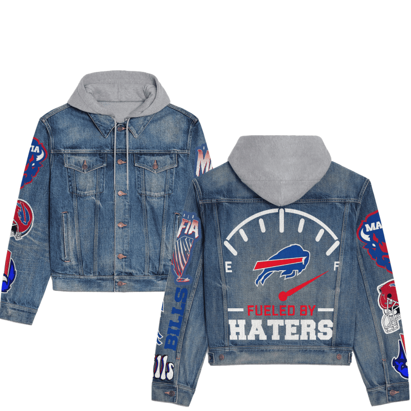 Buffalo Bills Hooded Denim Jacket Lifestyle Image