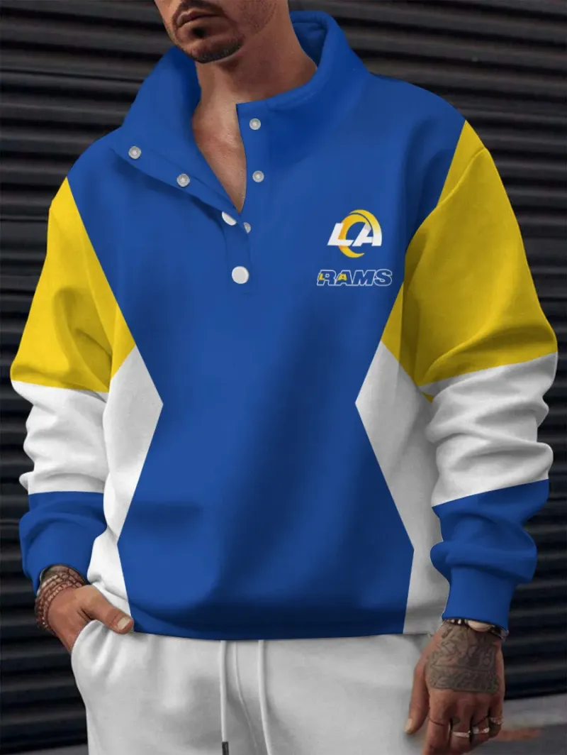 Los Angeles Rams Casual Colorful Stand Collar Sweatshirt