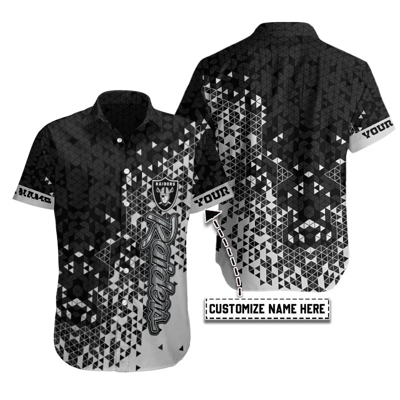 Las Vegas Raiders Personalized Button Shirt Sizing Chart