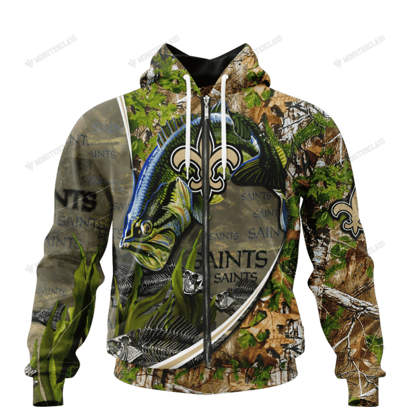 New Orleans Saints Limited Edition All Over Print Hoodie Sweatshirt - Front View