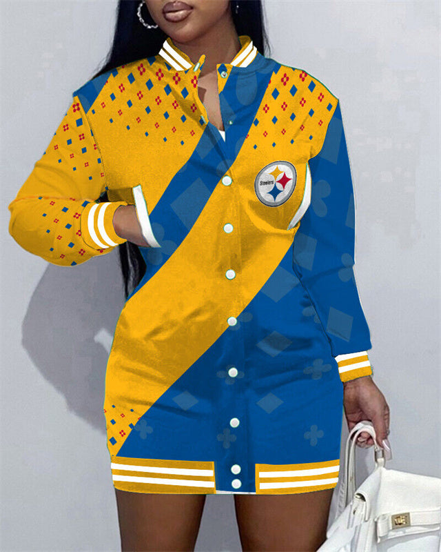 Pittsburgh Steelers Women's Button Down Jacket Dress