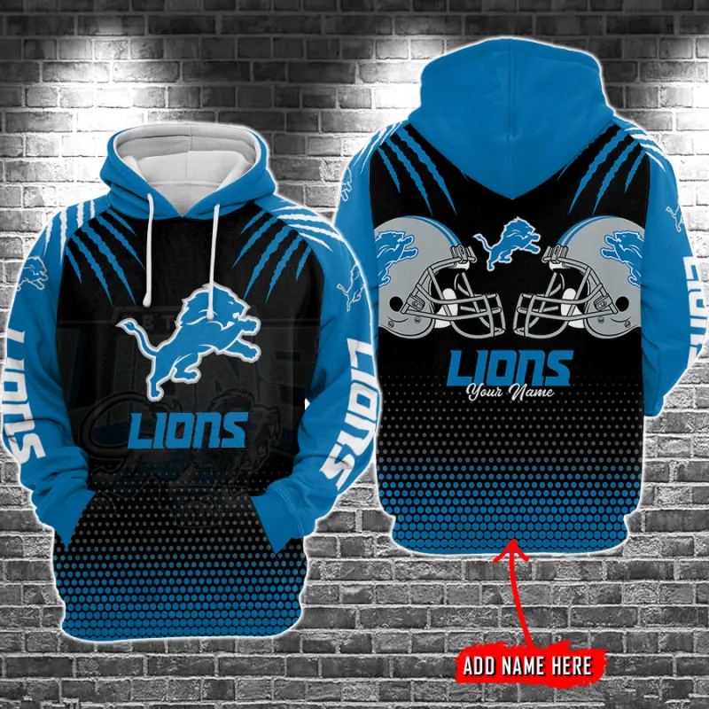 Detroit Lions Personalized Hoodie Back View