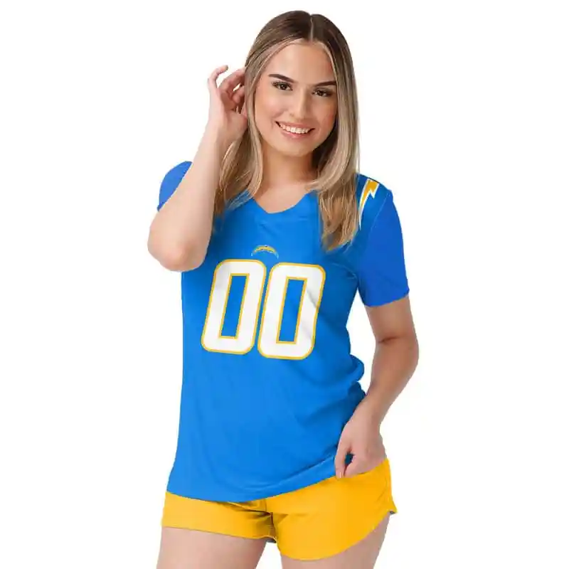 Los Angeles Chargers V-Neck T-Shirt Size Chart
