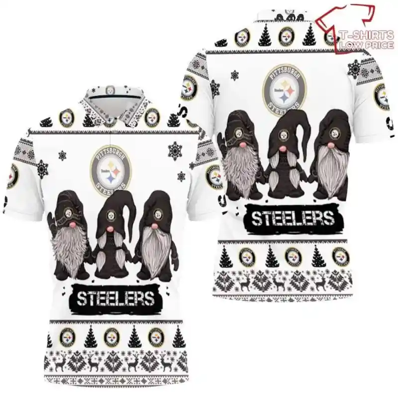 Christmas Gnomes Pittsburgh Steelers Ugly Sweatshirt Christmas 3D Polo Shirt