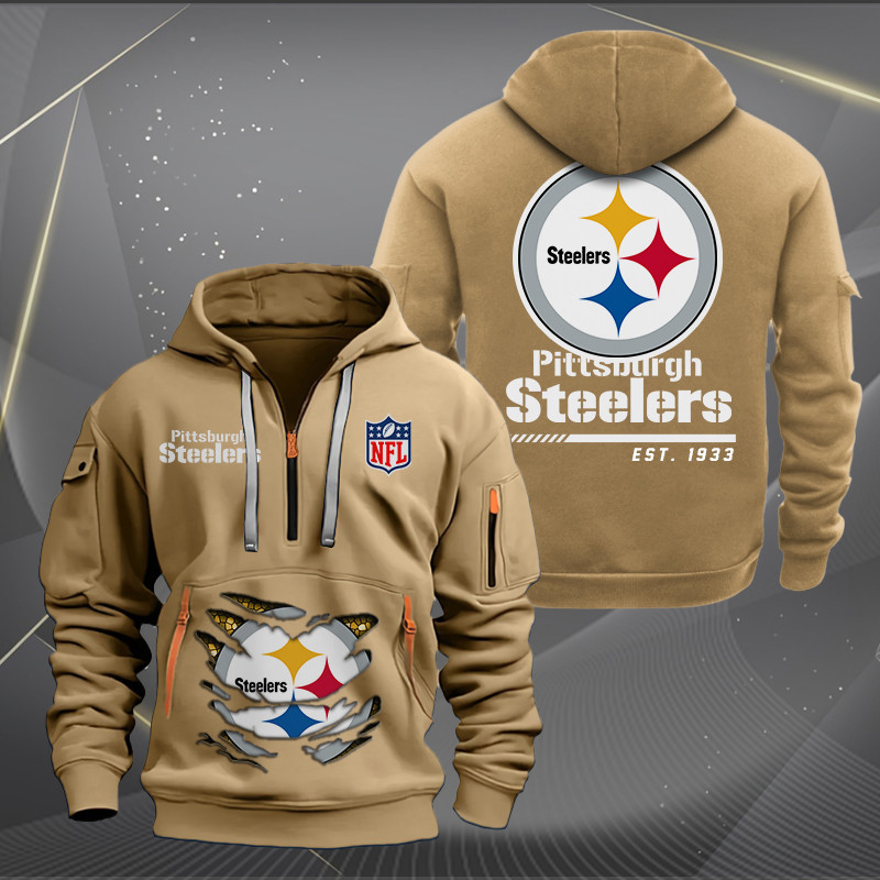 Pittsburgh Steelers Personalized Quarter Zip Hoodie 4