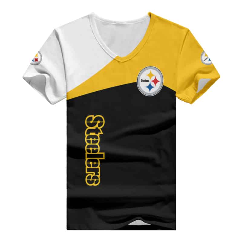 Pittsburgh Steelers V-neck T-shirt mockup 1