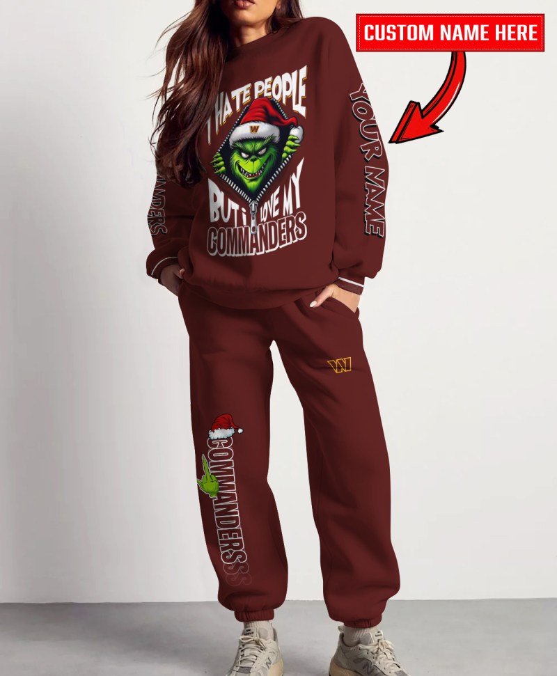 Washington Commanders Ugly Christmas Combo Sweatshirt and Sweatpants