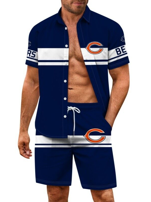 Chicago Bears Hawaiian Shirt and Shorts Combo