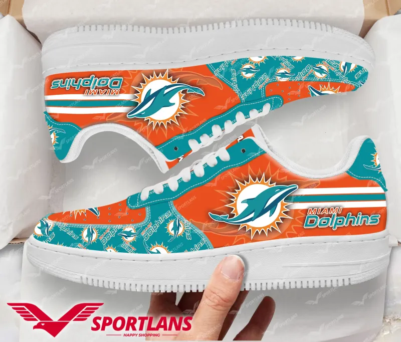 Miami Dolphins NFL Personalized Air Force 1 Shoes