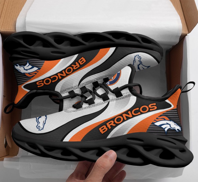 Denver Broncos Yezy Running Sneakers Close Up