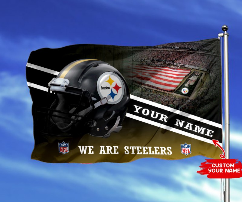 Pittsburgh Steelers Personalized Flag Back