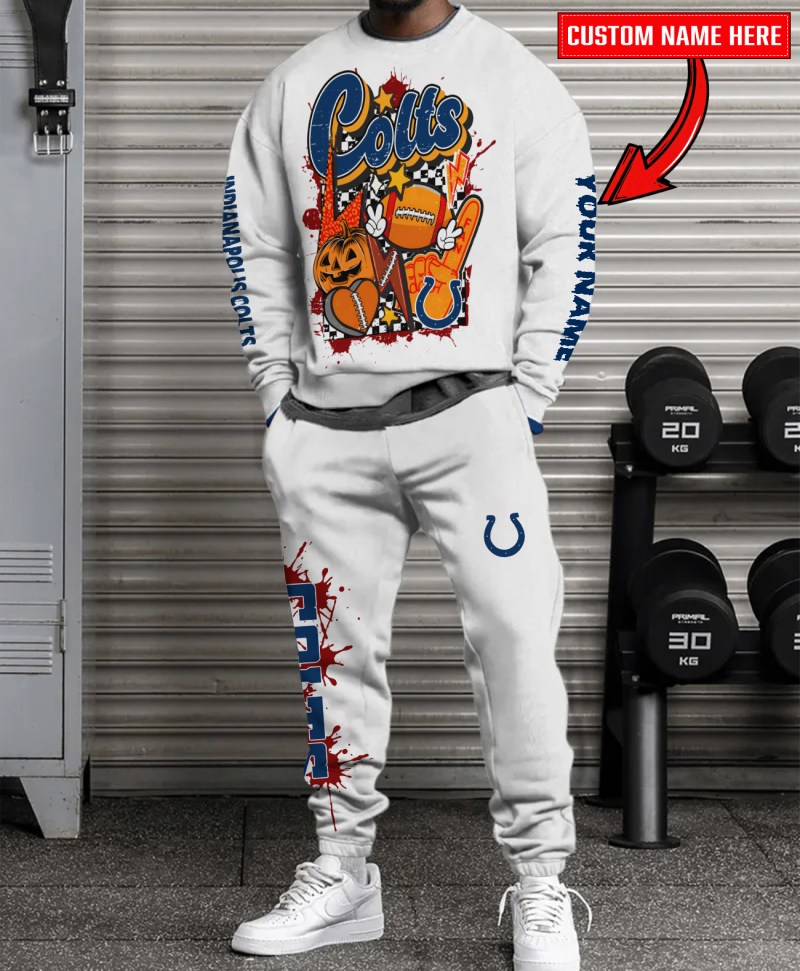 Indianapolis Colts Halloween Collection Unisex Sweatshirt and Sweatpants Set