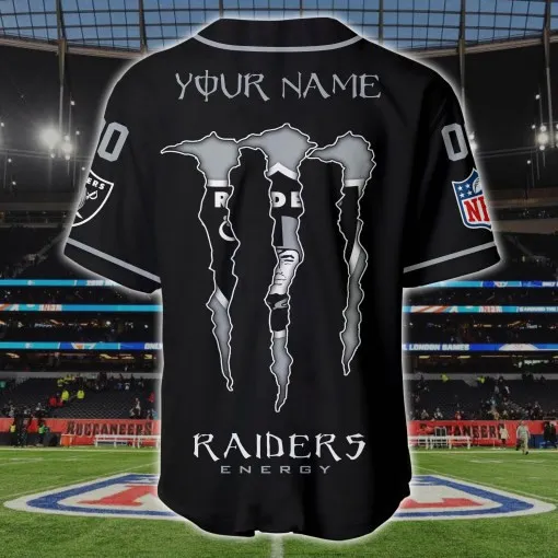 Las Vegas Raiders Personalized Baseball Jersey Close-up
