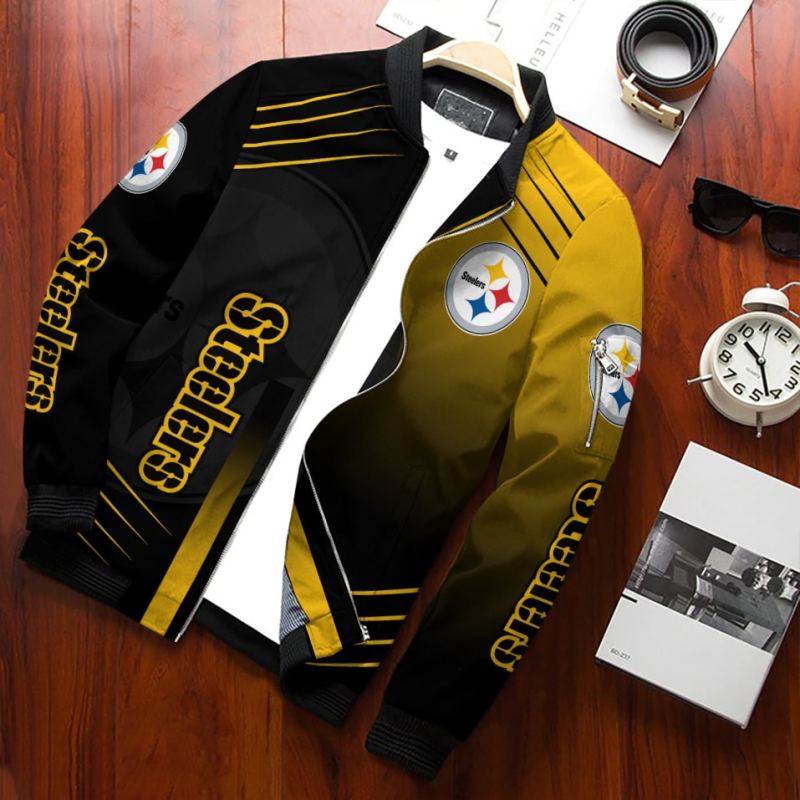 Front View of Pittsburgh Steelers Bomber Jacket