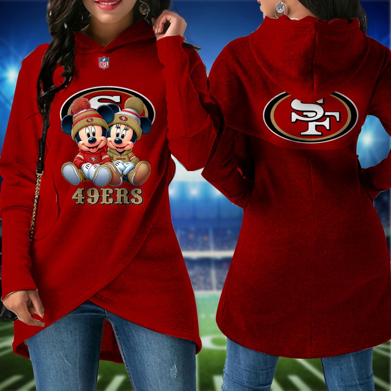 San Francisco 49ers Mickey Limited Edition Women Irregular Hoodie