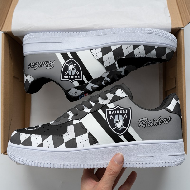 Las Vegas Raiders AF1 Shoes Side View