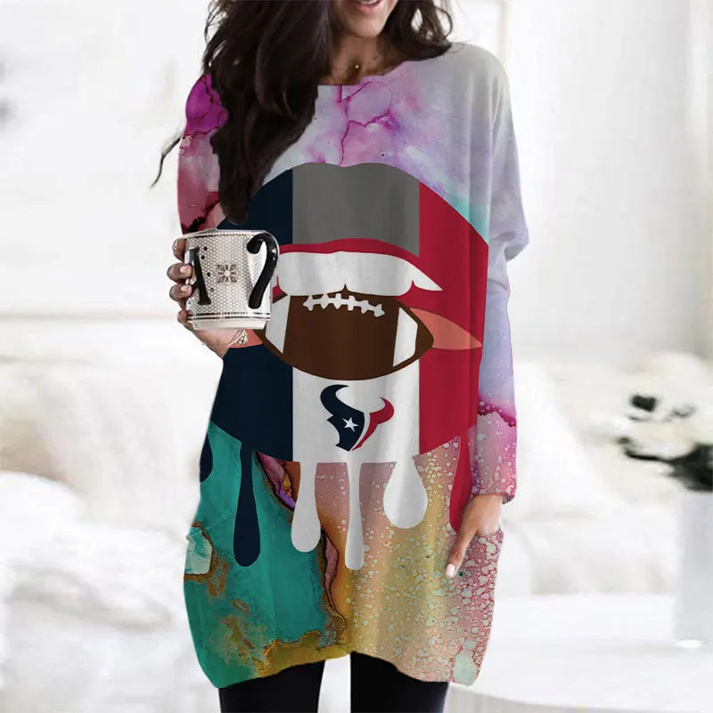 Houston Texans Long Sleeve Pocket Dress