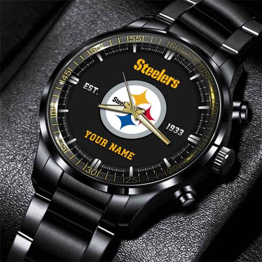 Pittsburgh Steelers Black Fashion Watch