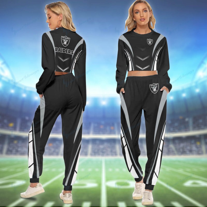 Las Vegas Raiders Crop Sweatshirt Suit