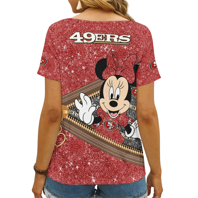 San Francisco 49ers Personalized V-neck T-shirt - Back View
