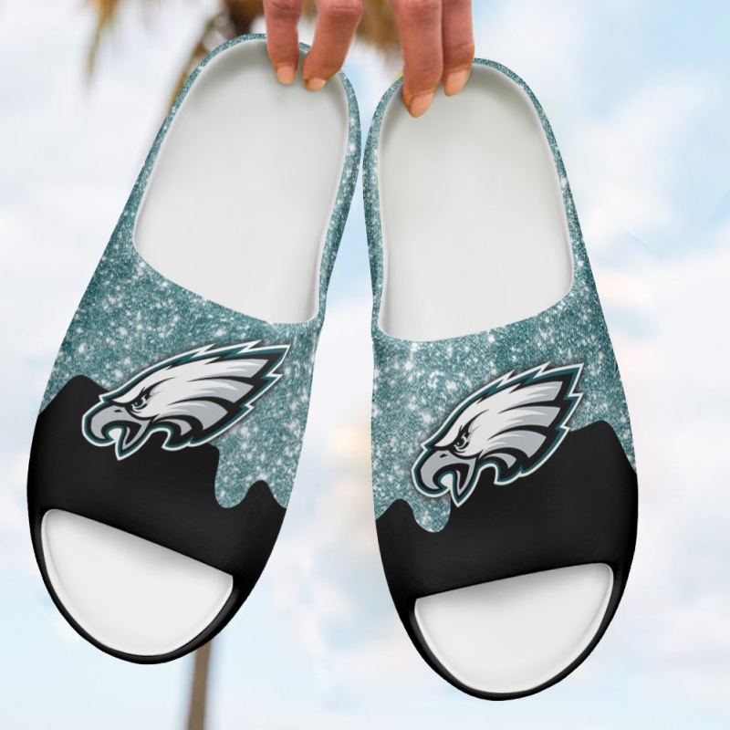 Philadelphia Eagles Yeezy Slippers Mockup