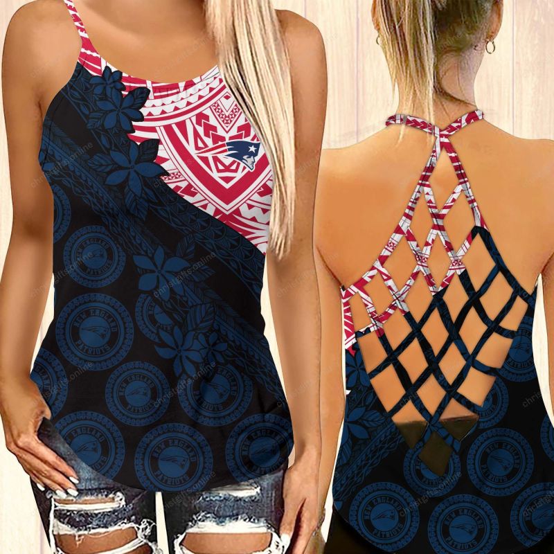 New England Patriots NFL Cross Tank Top Polynesian