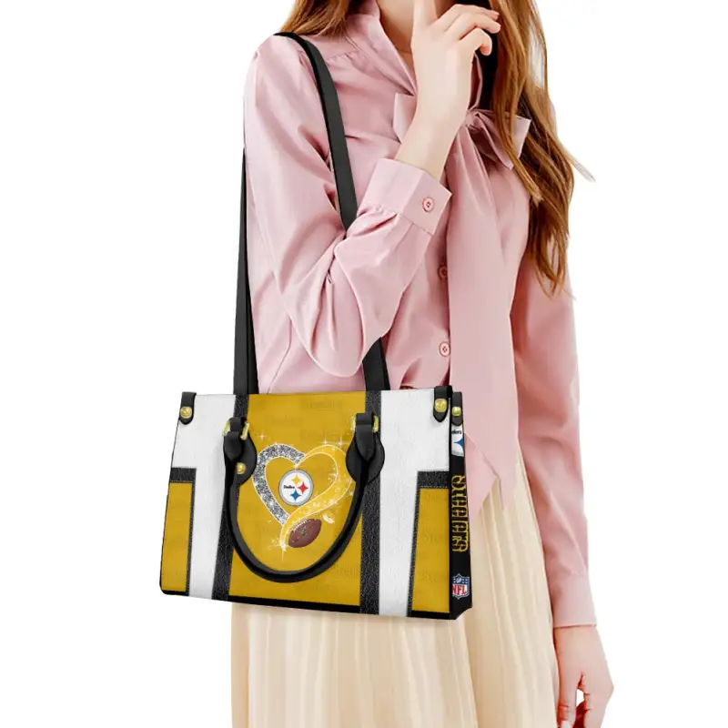 Pittsburgh Steelers Personalized Leather Hand Bag