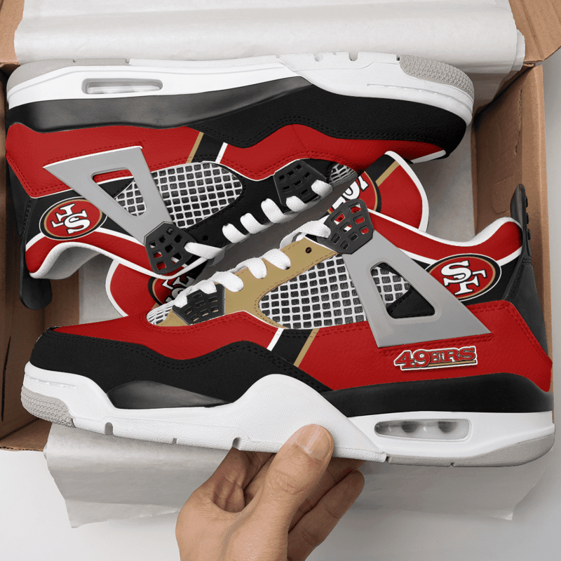 San Francisco 49ers AJ4 Sneakers - Side View