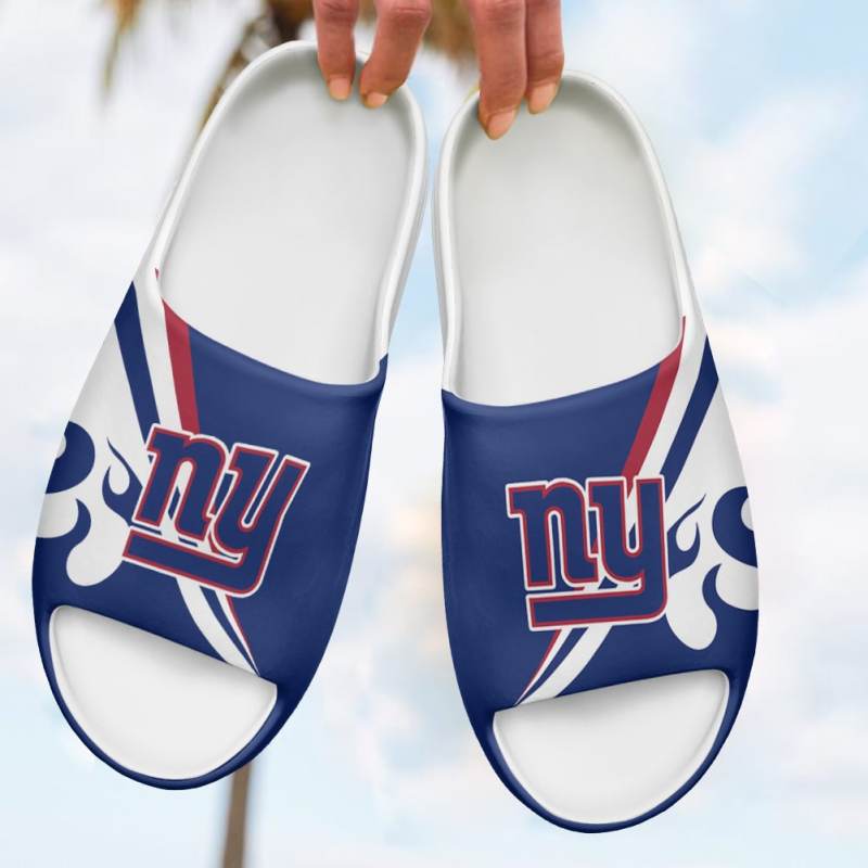 New York Giants Yeezy Slippers Mockup