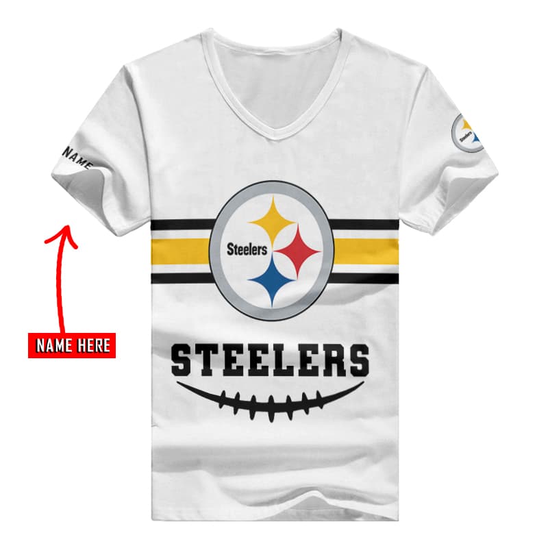 Pittsburgh Steelers V-neck T-shirt Image 2